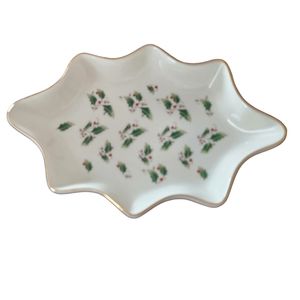 Holly Holiday Vintage Candy Dish